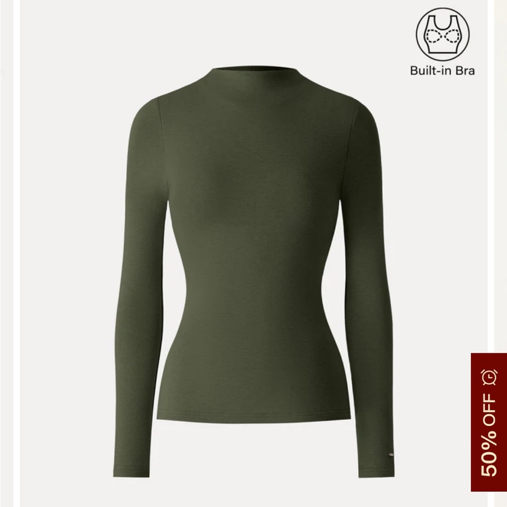 OGL Olive Pro Warm Long Sleeve Mockneck Brami Top